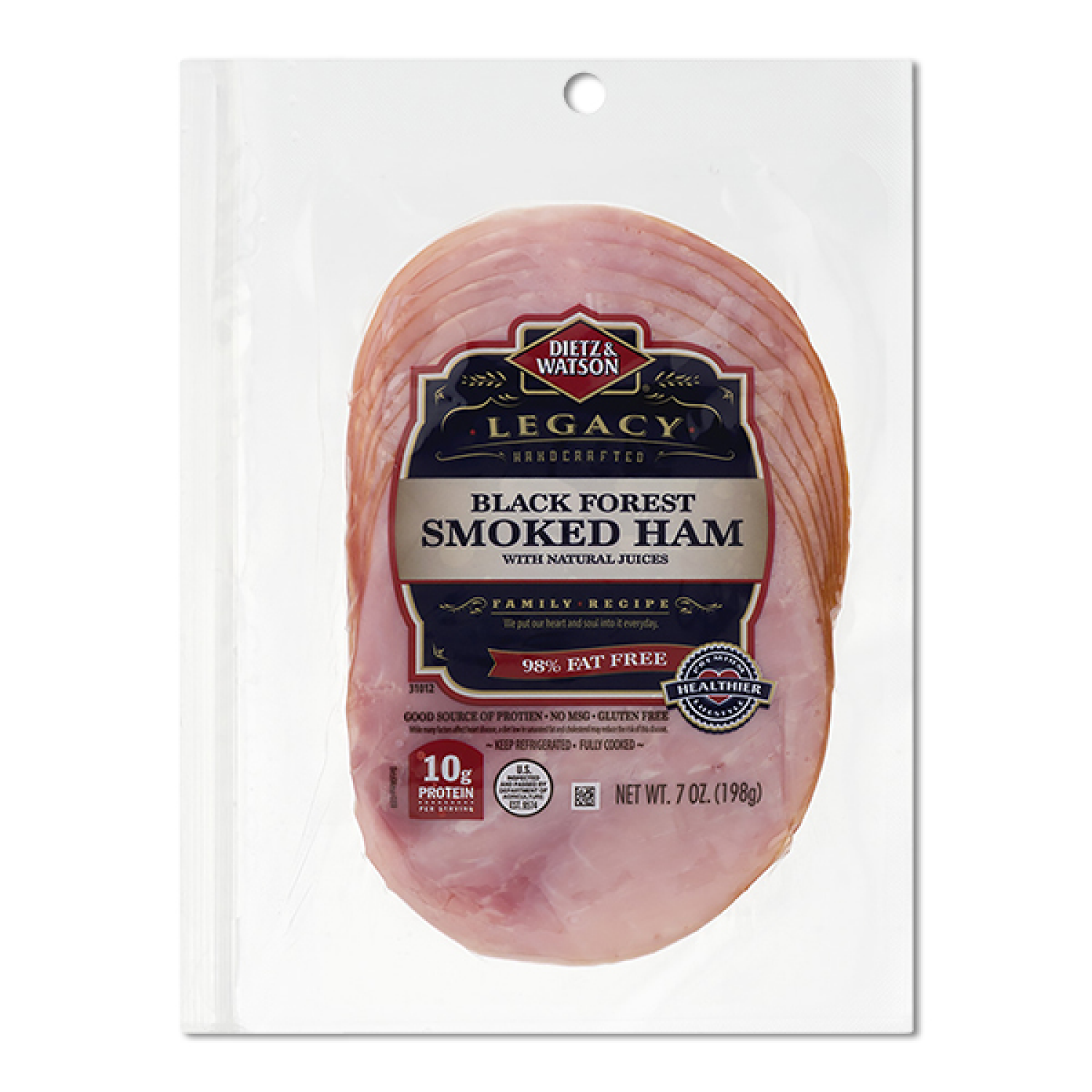 slide 1 of 5, Dietz & Watson Smoked Uncured Black Forest Ham 7 oz, 7 oz