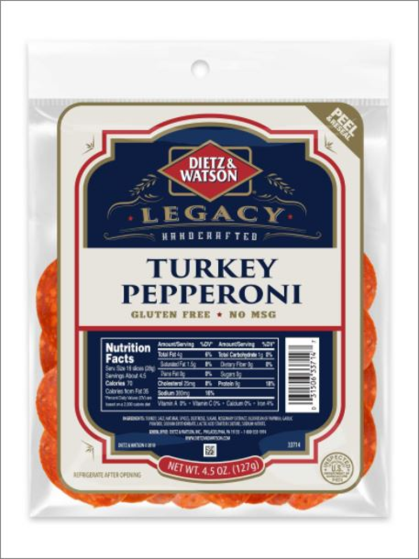 slide 1 of 2, Dietz & Watson Turkey Pepperoni, 4.5 oz, 4.5 oz