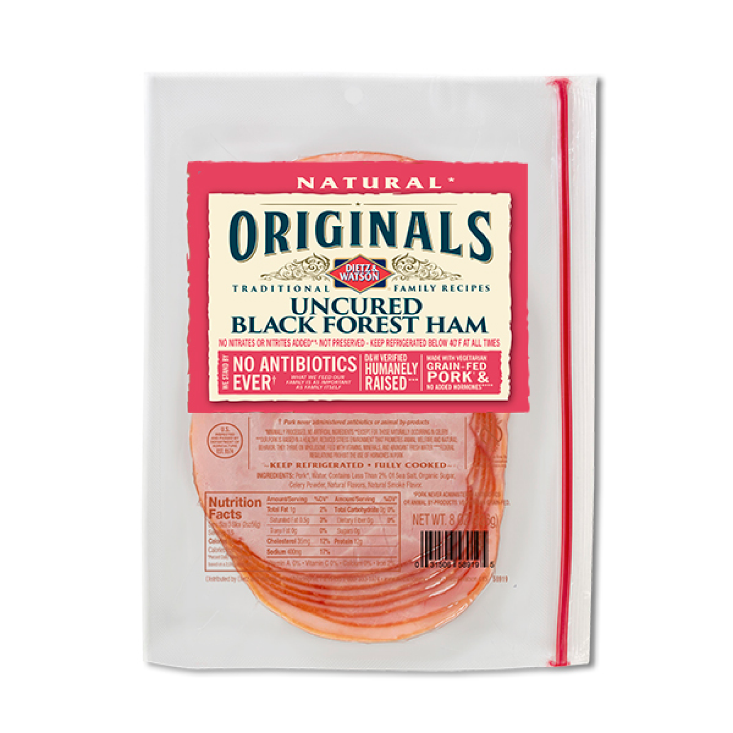 slide 1 of 5, Dietz & Watson Uncured Black Forest Ham 7 oz, 7 oz