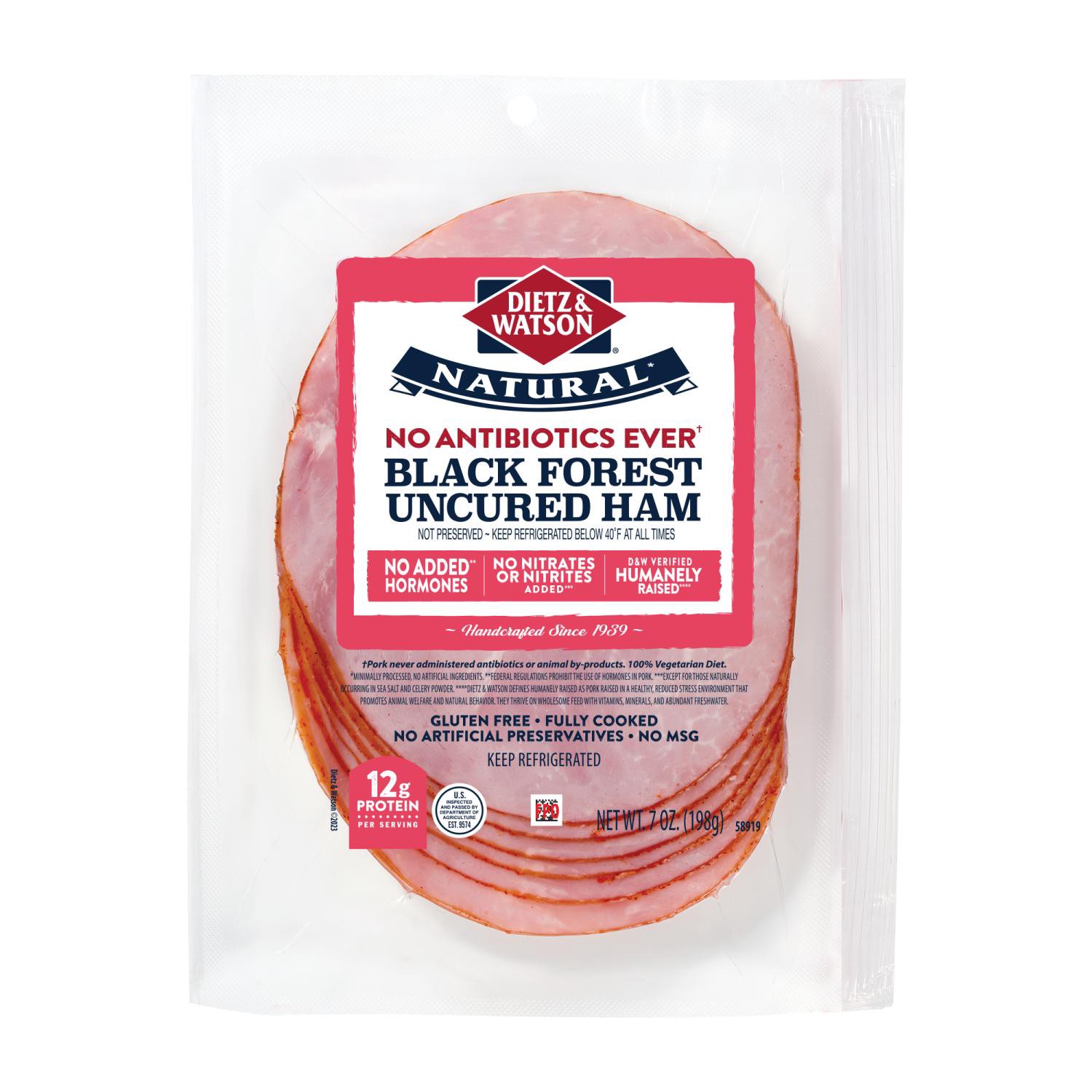slide 1 of 5, Dietz & Watson Uncured Black Forest Ham 7 Oz, 7 oz
