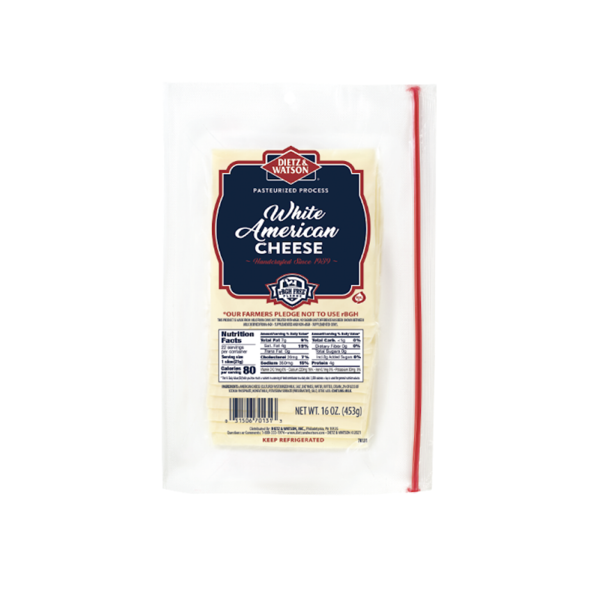 slide 1 of 1, Dietz & Watson White American Cheese 16 oz, 16 oz