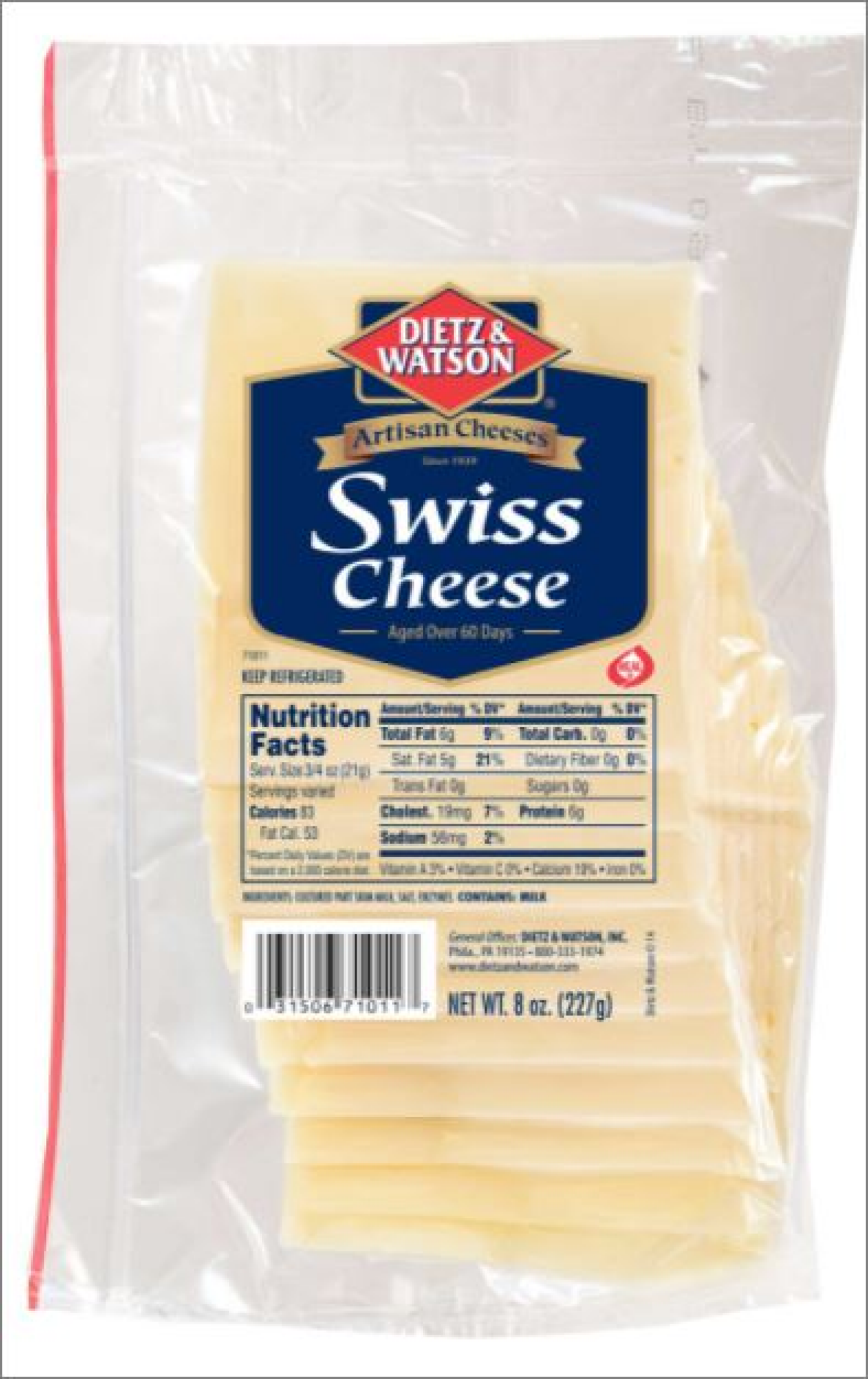 slide 1 of 5, Dietz & Watson Swiss Cheese 8 ounce, 8 oz