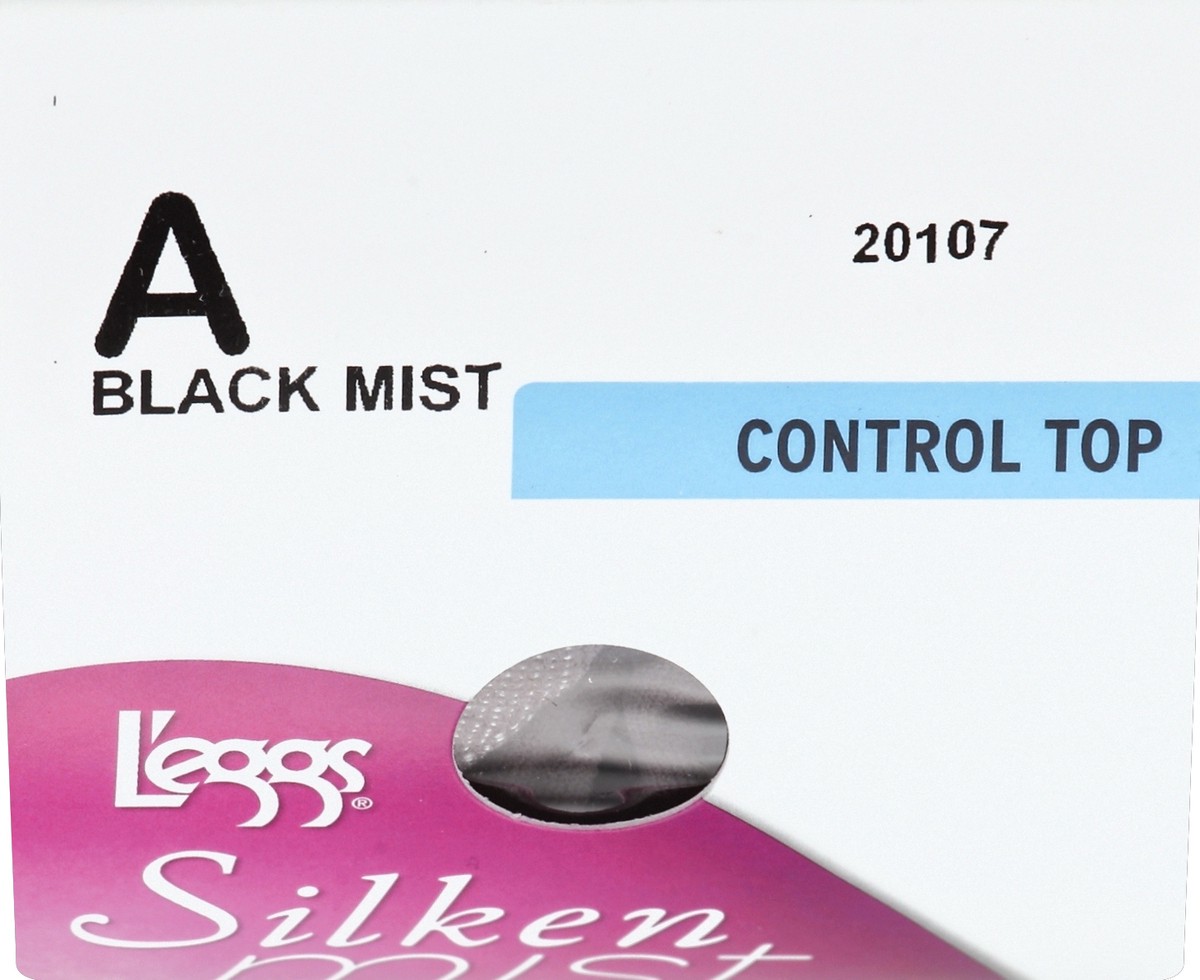 slide 2 of 4, L'eggs Hanesbrands Inc L'Eggs Pantyhose, Silky Sheer Leg, Control Top, Sheer Toe, A, Black Mist, 1 pair