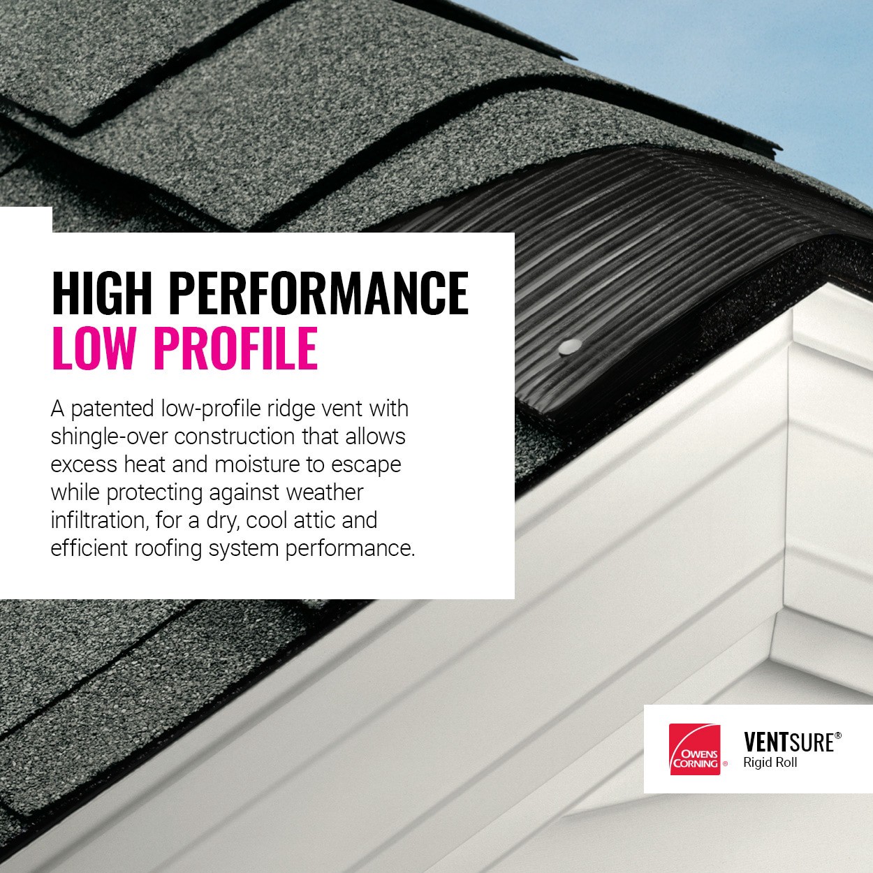 slide 2 of 6, Owens Corning VentSure 7.0-in x 240.0-in Black Plastic Roll Roof Ridge Vent, 1 ct