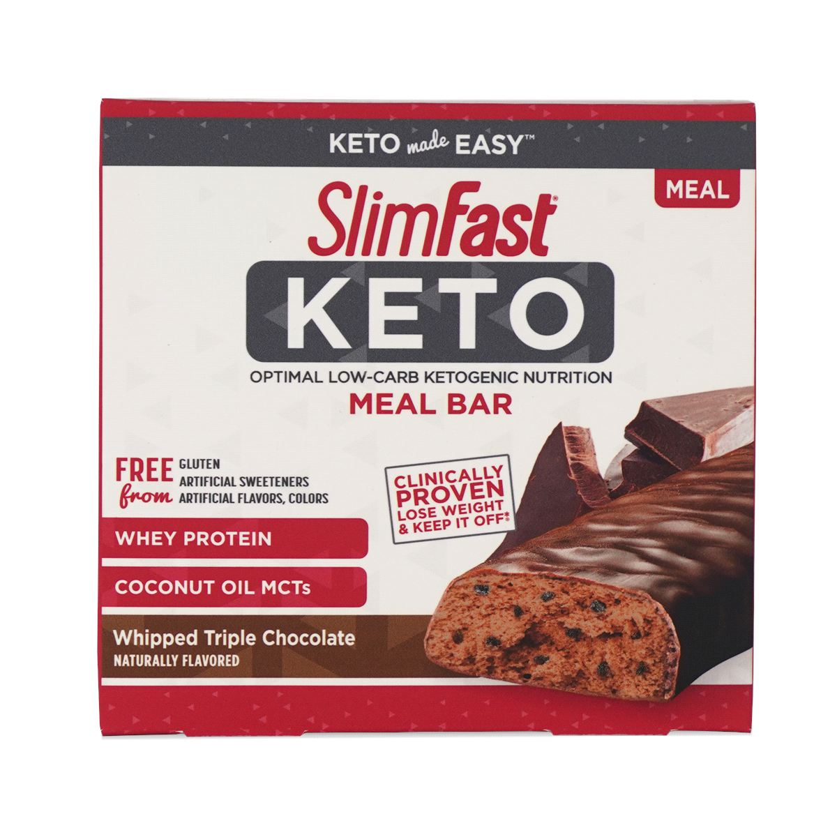 slide 1 of 13, SlimFast Keto Whipped Triple Chocolate Bars, 5 ct