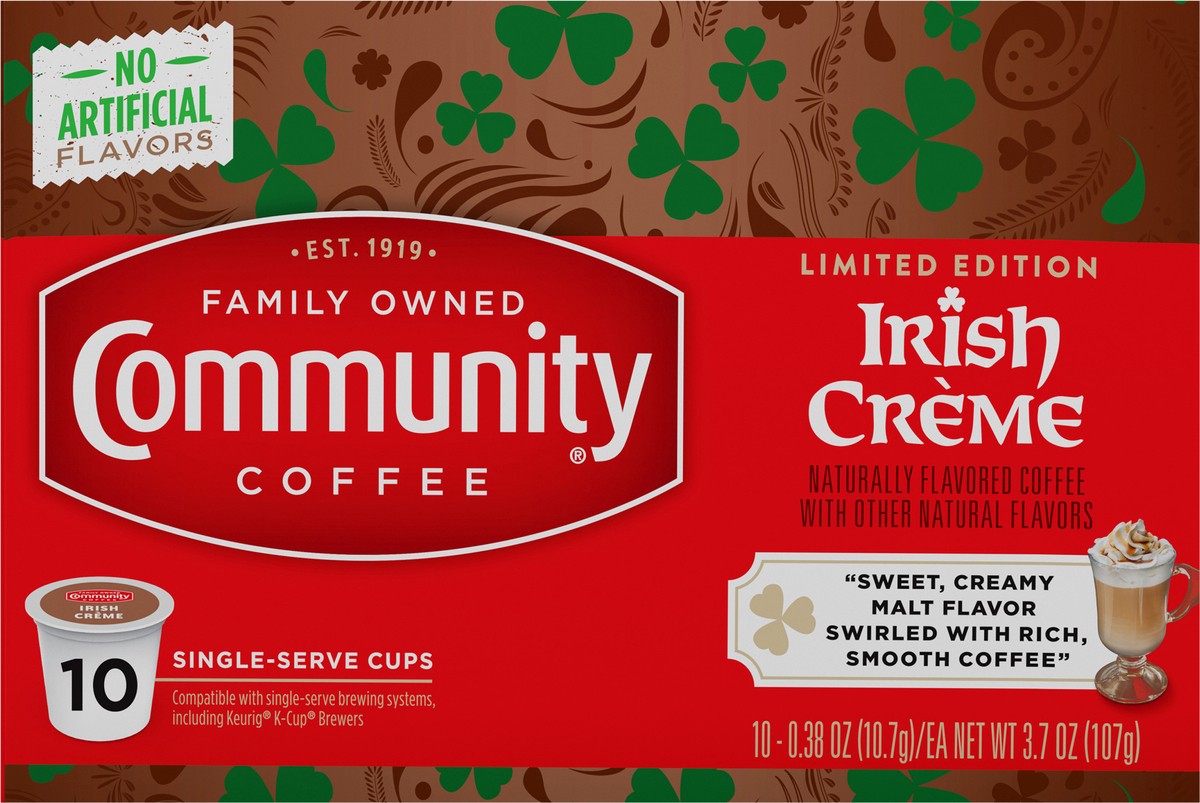 slide 11 of 11, Community Coffee Irish Cream Medium Roast Keurig K-Cup Pods 10 ct Box, 10 oz