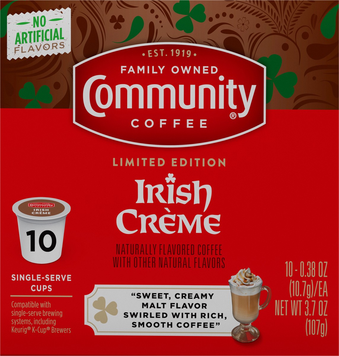 slide 10 of 11, Community Coffee Irish Cream Medium Roast Keurig K-Cup Pods 10 ct Box, 10 oz