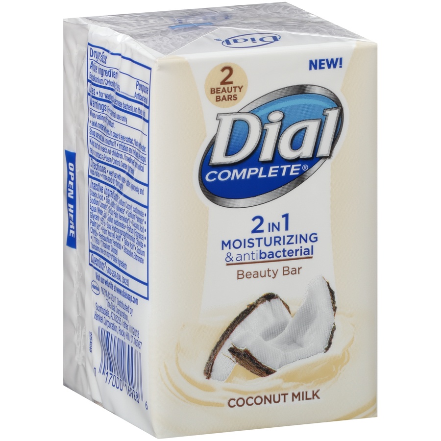 slide 2 of 6, Dial Complete 2 In 1 Moisturizing & Antibacterial Coconut Milk Beauty Bar, 2 ct