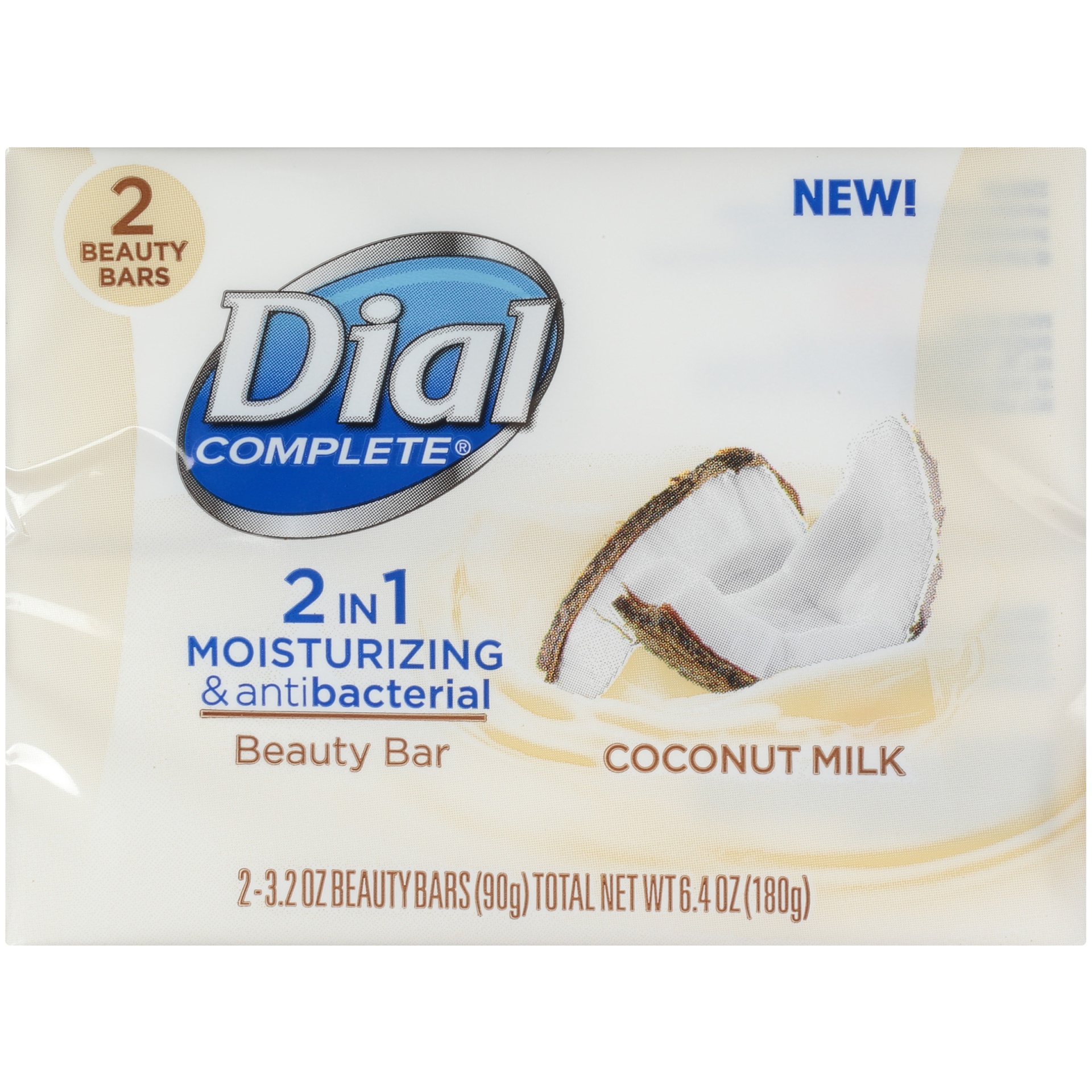 slide 5 of 6, Dial Complete 2 In 1 Moisturizing & Antibacterial Coconut Milk Beauty Bar, 2 ct