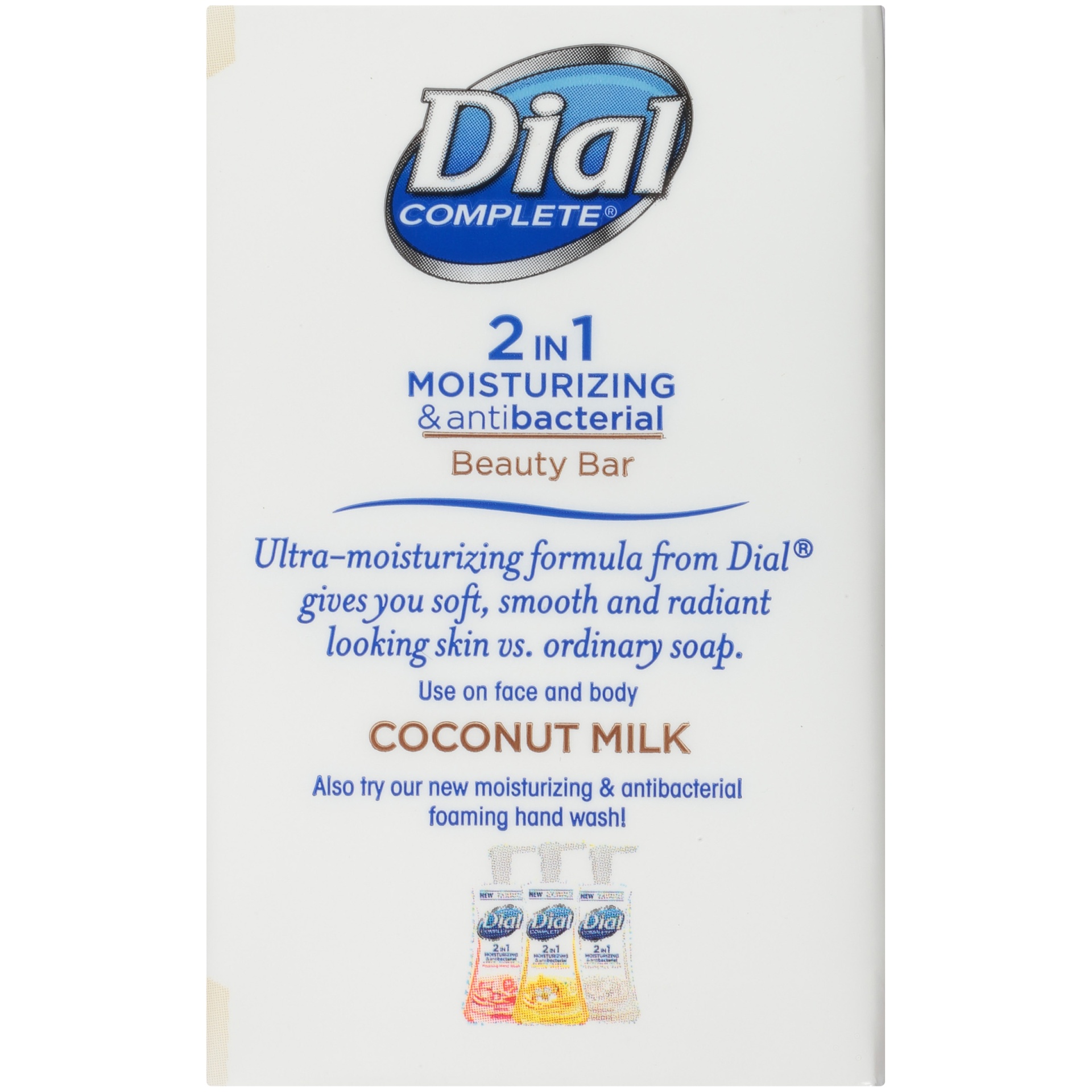 slide 6 of 6, Dial Complete 2 In 1 Moisturizing & Antibacterial Coconut Milk Beauty Bar, 2 ct