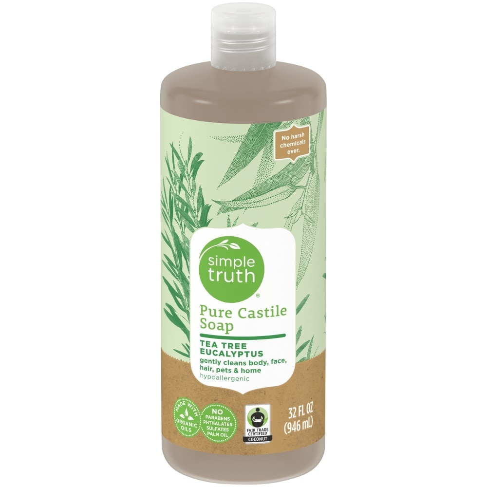 slide 1 of 1, Simple Truth Tea Tree Eucalyptus Pure Castile Soap, 32 fl oz