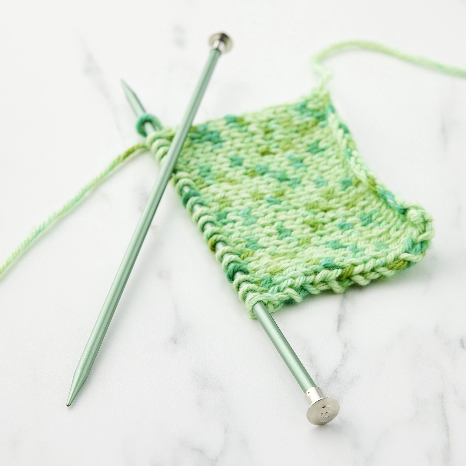 slide 3 of 3, 10" Anodized Aluminum Knitting Needles By Loops & Threads, 5.5 mm