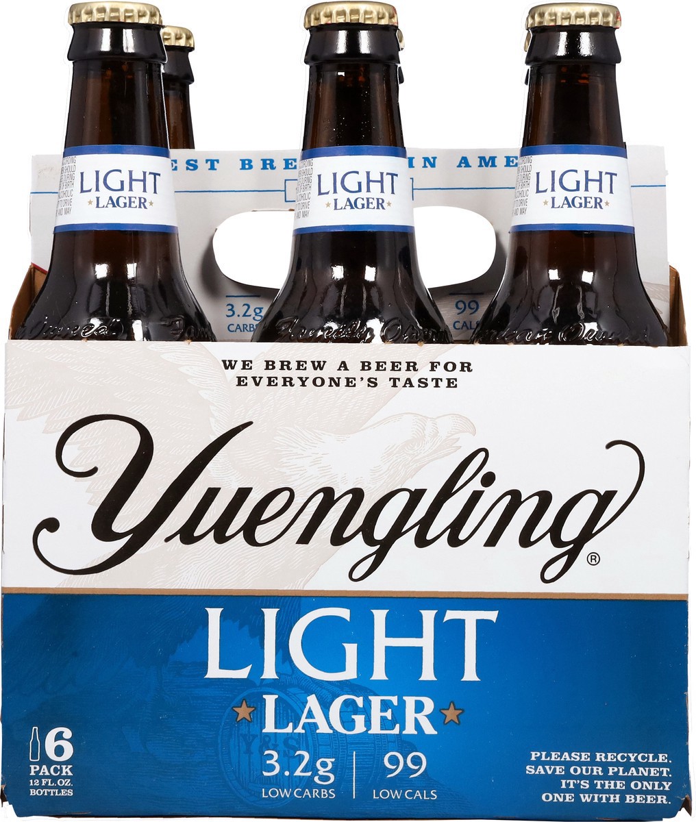 slide 6 of 12, Yuengling Lager Light Beer 6 - 12 fl oz Bottles, 6 ct; 12 oz