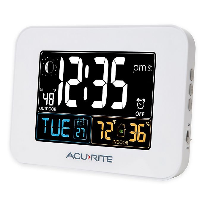slide 1 of 1, AcuRite Alarm Clock with Intelli-Time - White, 1 ct