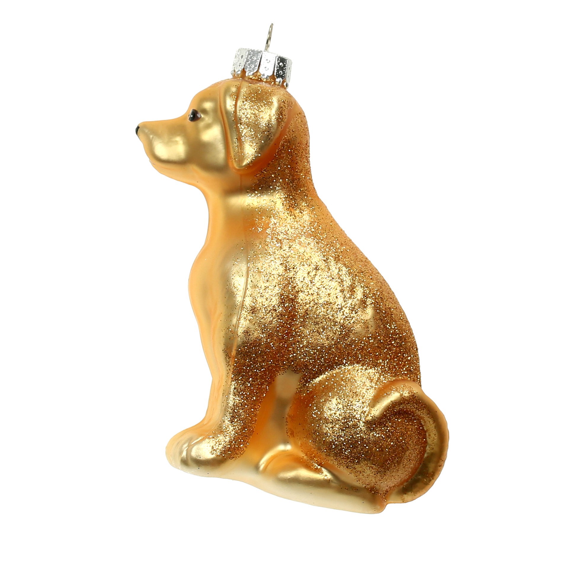 slide 3 of 3, 4.25" Gold Dog Glass Ornament By Ashland, 4.25 in