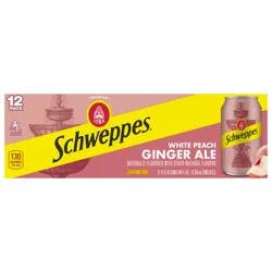 Schweppes White Peach Ginger Ale Soda- 12 ct