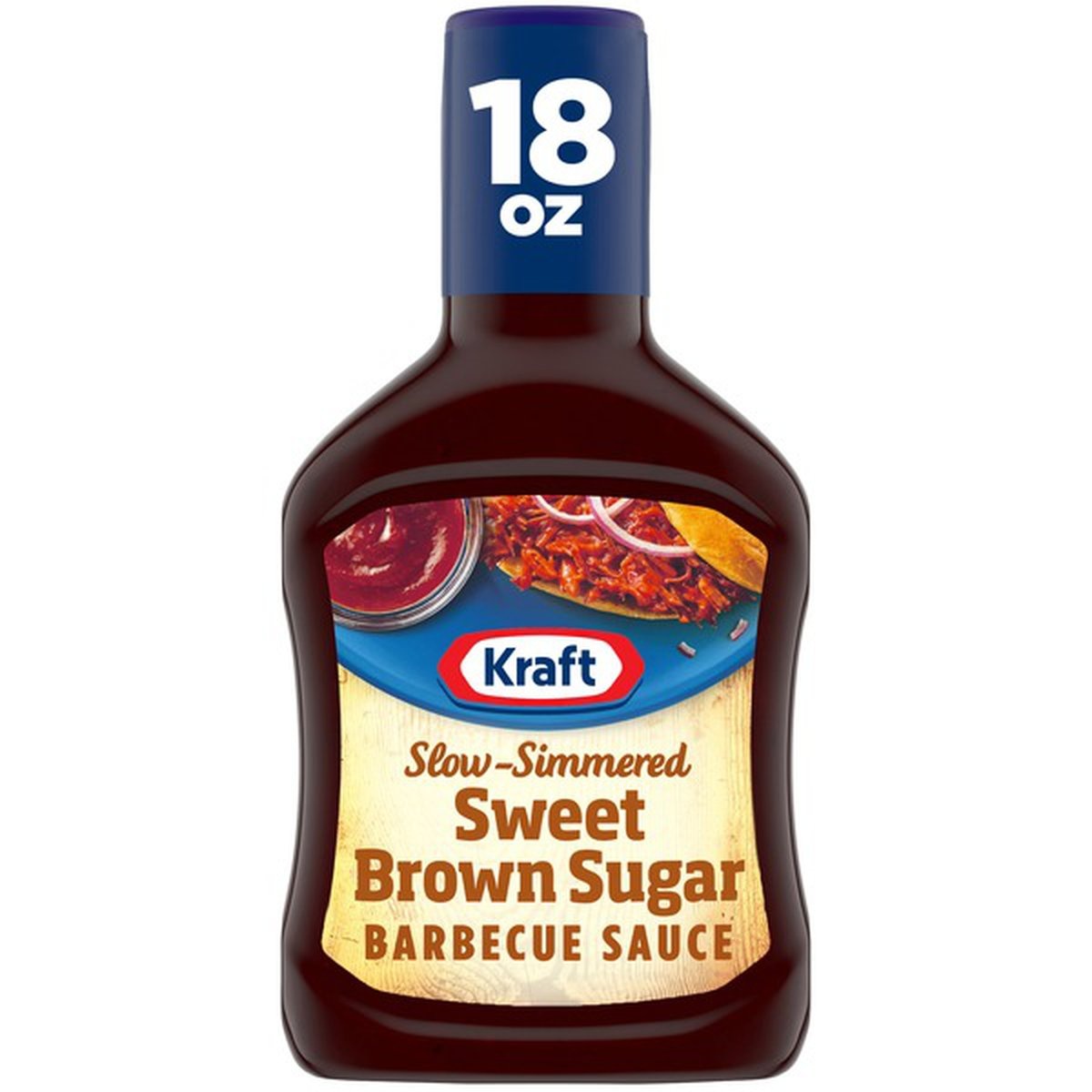 slide 1 of 1, Kraft Sweet Brown Sugar Slow-Simmered Barbecue Sauce, 18 oz