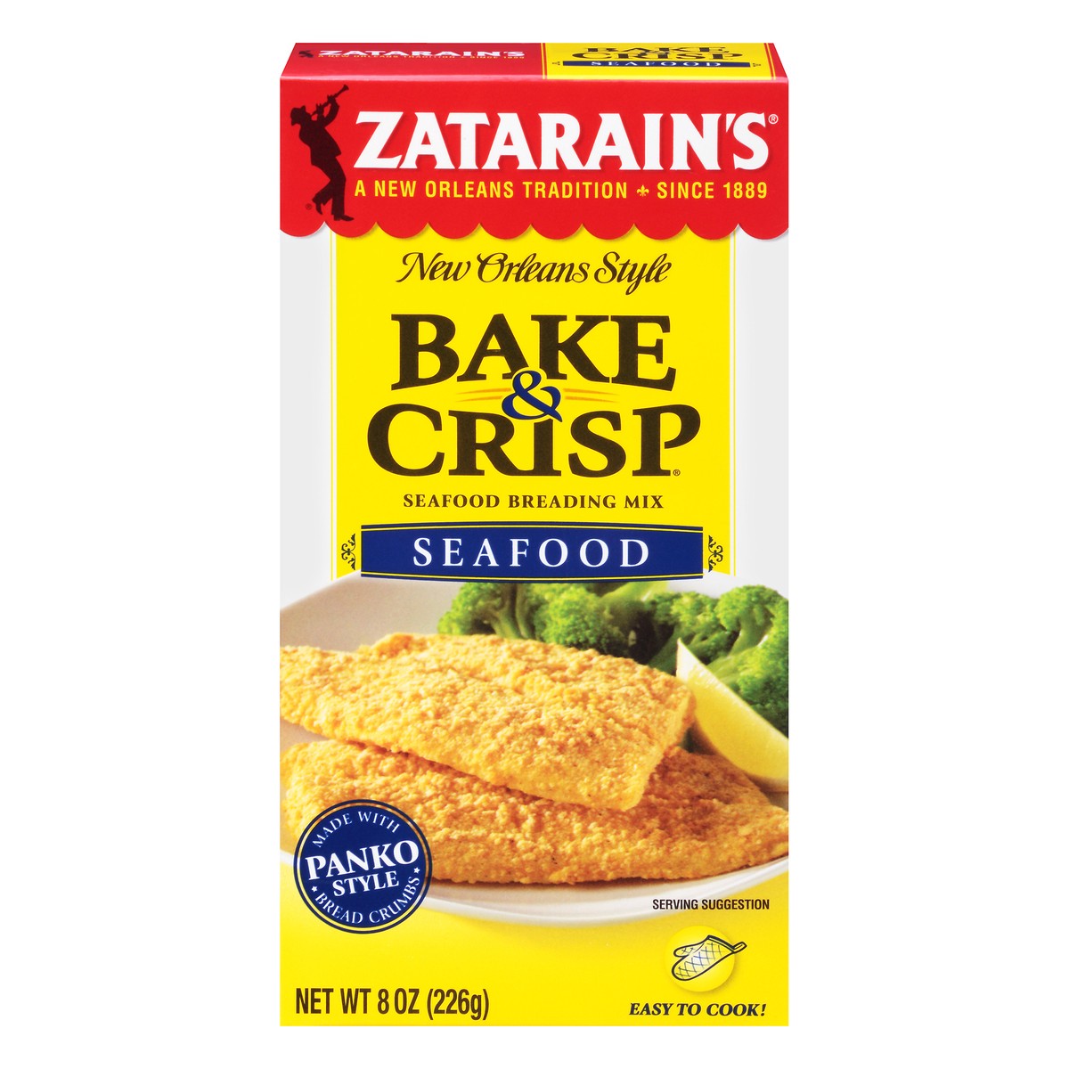 slide 1 of 10, Zatarain's Bake & Crisp Seafood, 8 oz