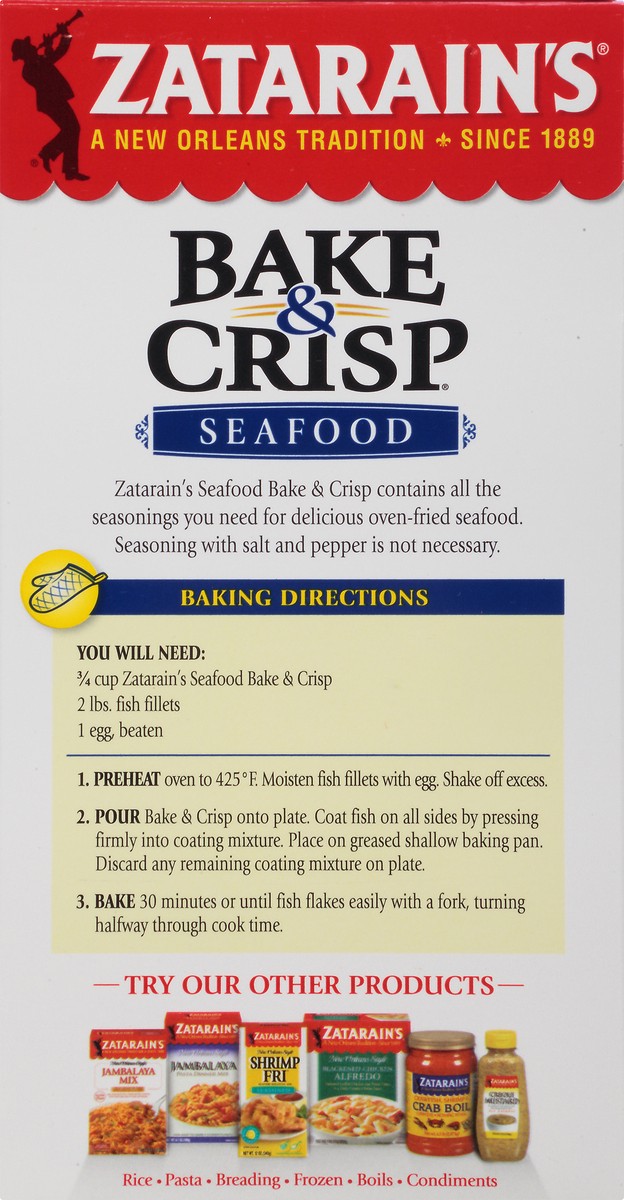 slide 10 of 10, Zatarain's Bake & Crisp Seafood, 8 oz
