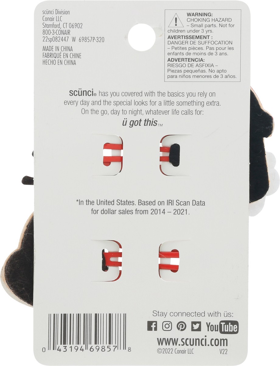 slide 5 of 9, scünci Scunci Reindeer And Santa Snap Clips, 2 ct