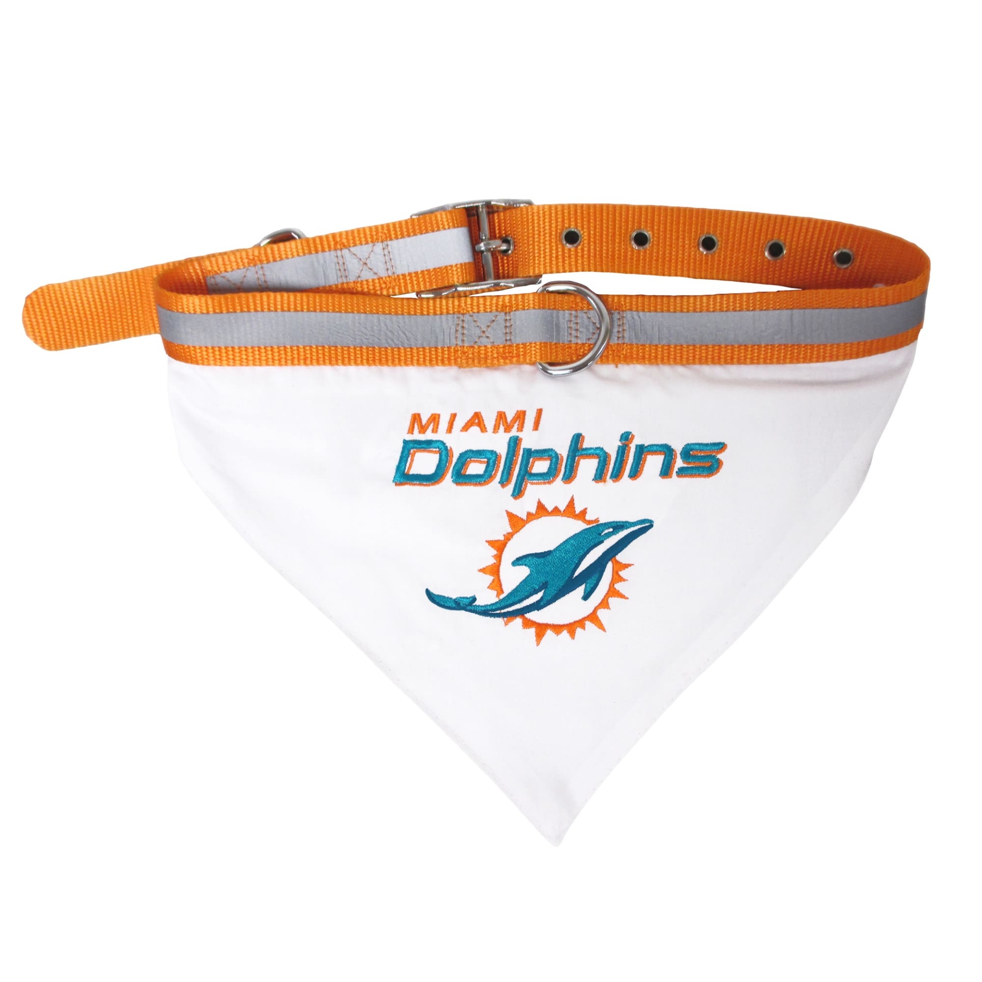 slide 1 of 1, Pets First Miami Dolphins Collar Bandana, MED