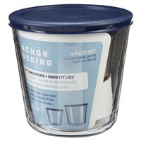 slide 26 of 29, Anchor Hocking Tall Round Glass Food Storage Containers - Clear/Navy, 2 ct