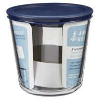 slide 24 of 29, Anchor Hocking Tall Round Glass Food Storage Containers - Clear/Navy, 2 ct