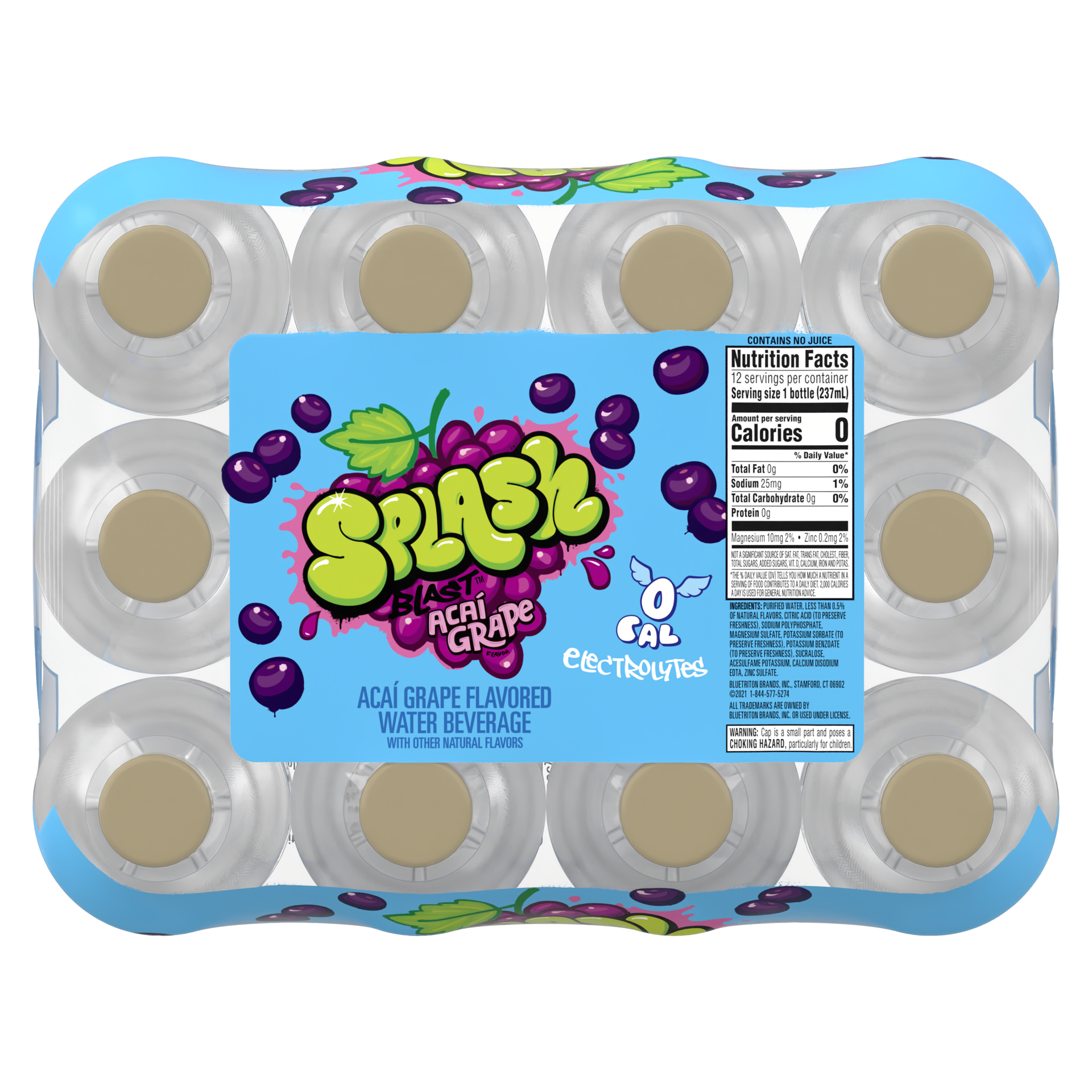 slide 4 of 5, Splash Refresher Acai Grape Flavored Water- 8 oz, 12 ct