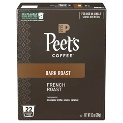 Peet's Coffee French Roast Dark Roast Coffee Pods - 22 ct Carton