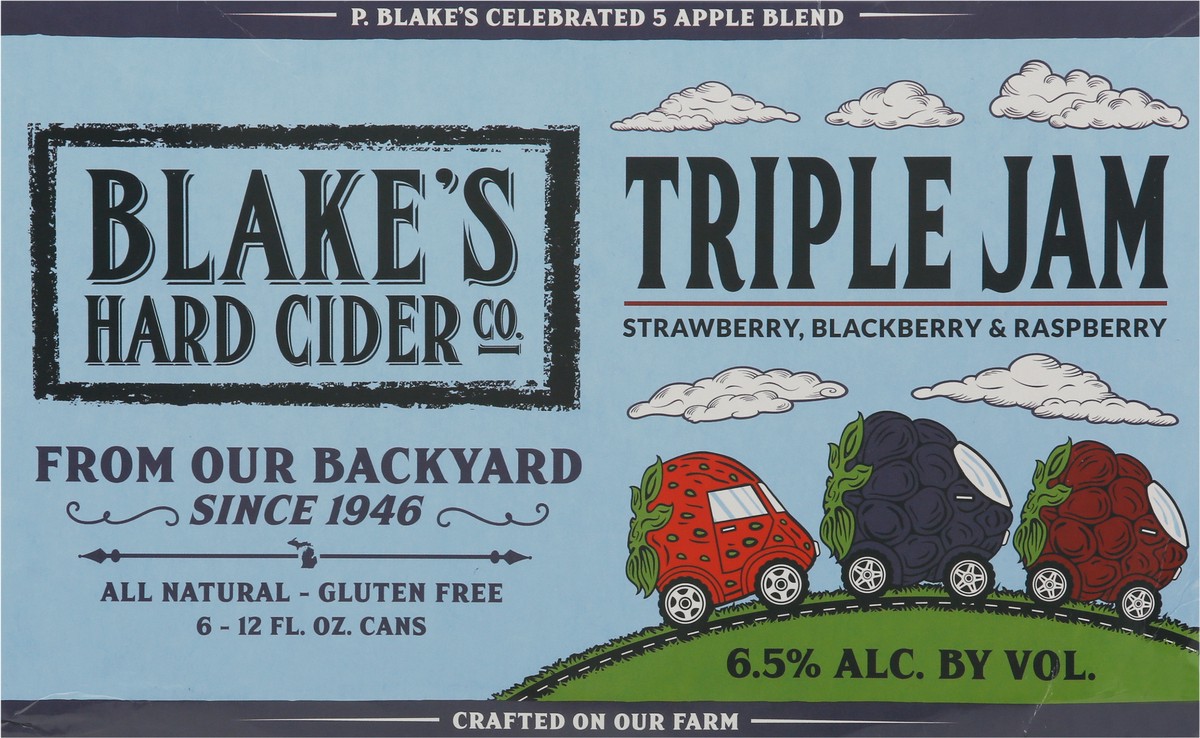 slide 5 of 9, Blake's Hard Cider Co. Triple Jam Hard Cider 6 - 12 fl oz Cans, 6 ct; 12 oz
