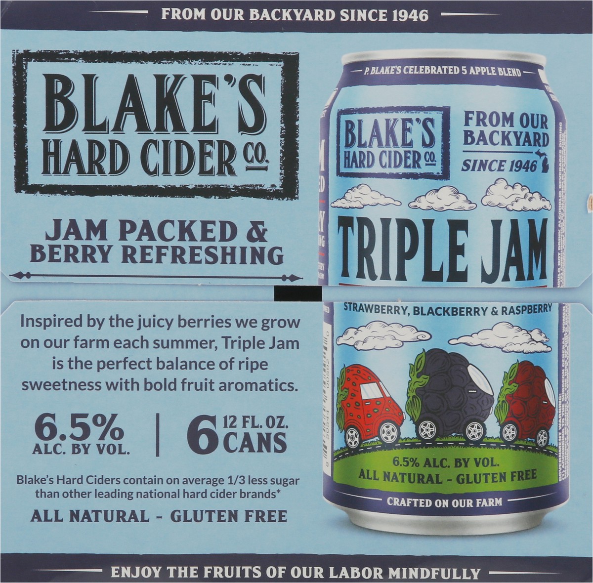 slide 8 of 9, Blake's Hard Cider Co. Triple Jam Hard Cider 6 - 12 fl oz Cans, 6 ct; 12 oz
