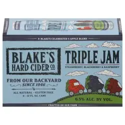 Blake's Hard Cider Co. Triple Jam Hard Cider 6 - 12 fl oz Cans