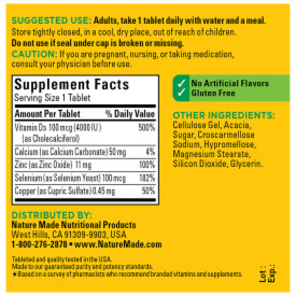slide 21 of 29, Nature Made Super Vitamin D Immune Complex, Vitamin D3, Selenium, Copper and Zinc Supplements for Immune Support, 70 Tablets, 70 Day Supply, 70 ct