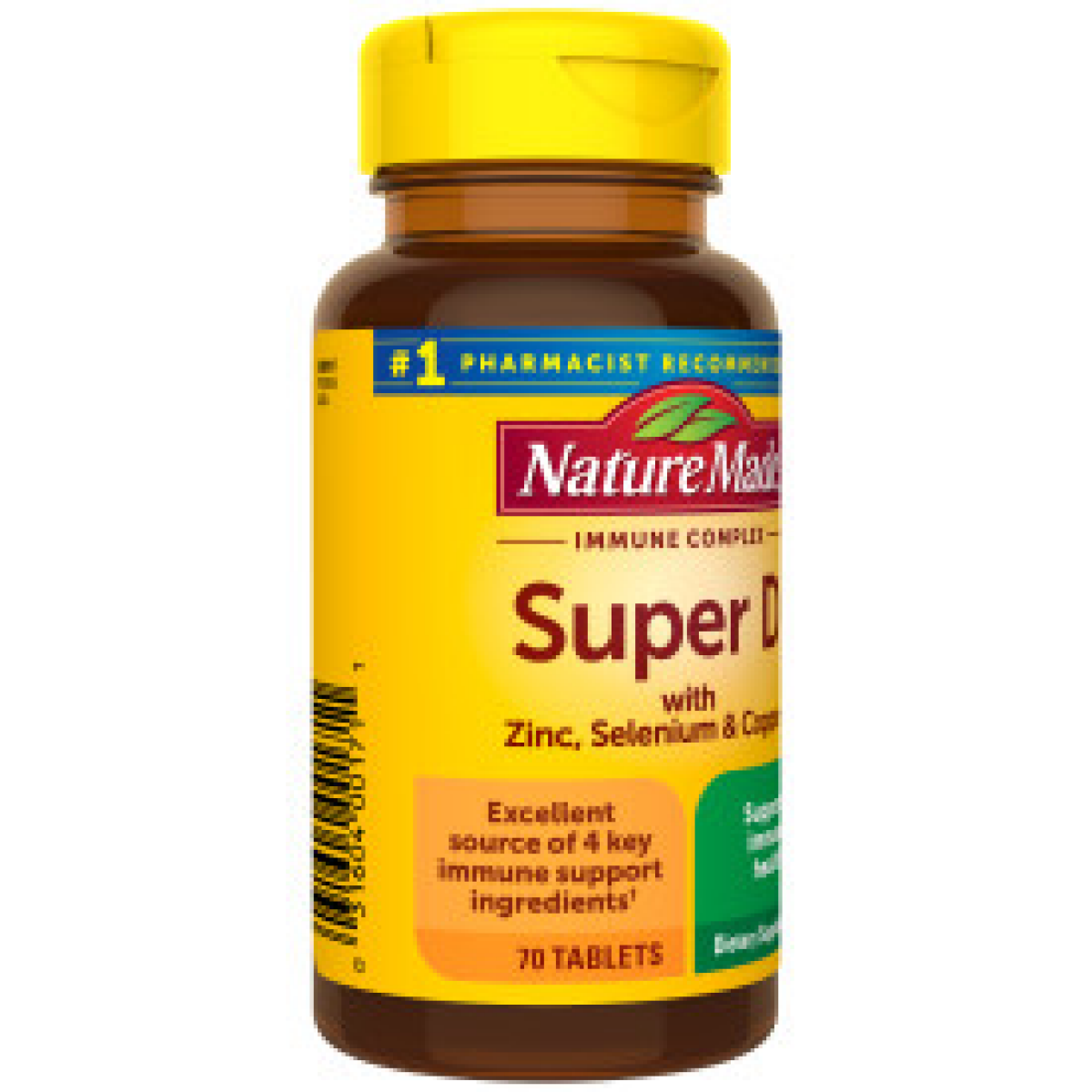slide 5 of 29, Nature Made Super Vitamin D Immune Complex, Vitamin D3, Selenium, Copper and Zinc Supplements for Immune Support, 70 Tablets, 70 Day Supply, 70 ct