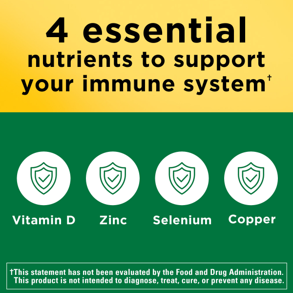 slide 8 of 29, Nature Made Super Vitamin D Immune Complex, Vitamin D3, Selenium, Copper and Zinc Supplements for Immune Support, 70 Tablets, 70 Day Supply, 70 ct