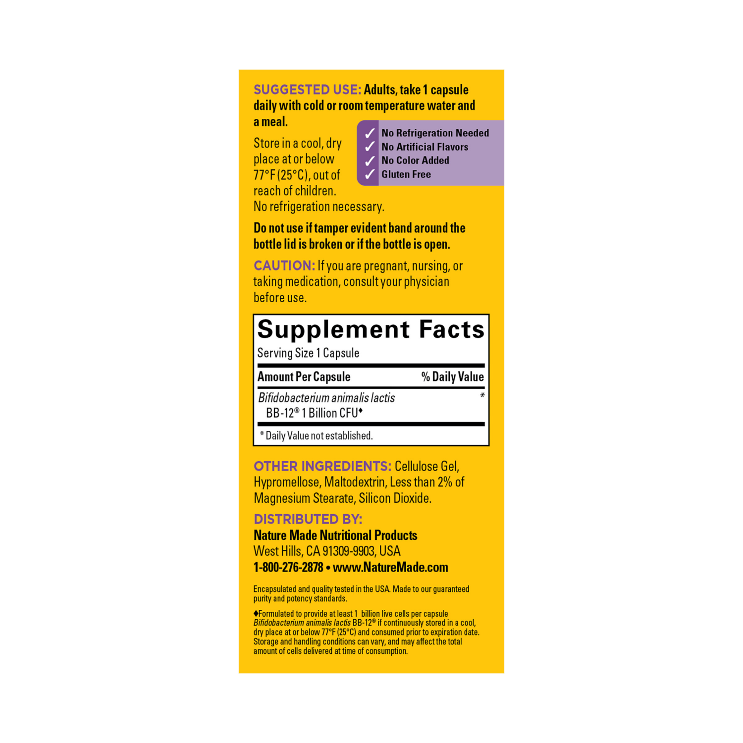 slide 3 of 5, Nature Made Probiotic Capsules 1 Billion CFU From Live Cultures, 30 Count, 30 ct