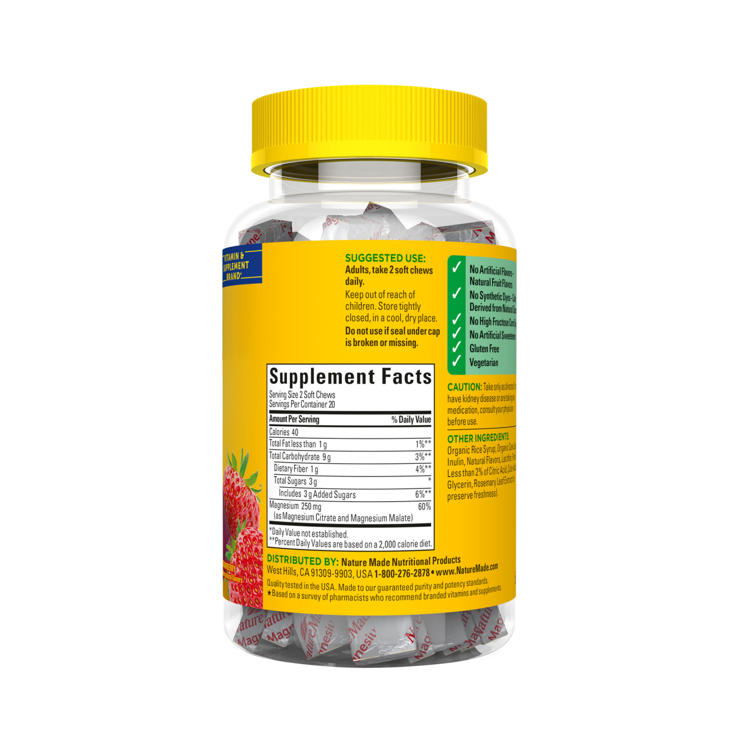 slide 2 of 5, Nature Made High Absorption Magnesium Complex Soft Chews, 40 Count, 40 ct