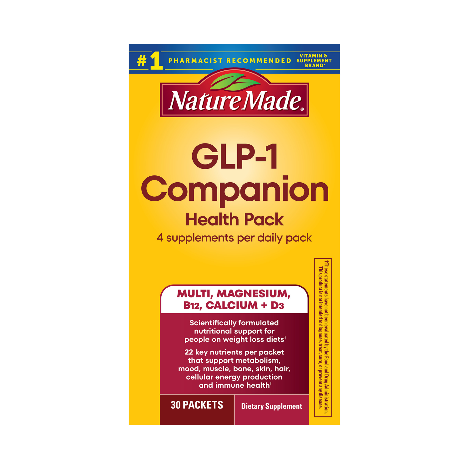 slide 5 of 8, Nature Made GLP-1 Companion Health Pack, Nutritional Support, 30 Count, 30 ct