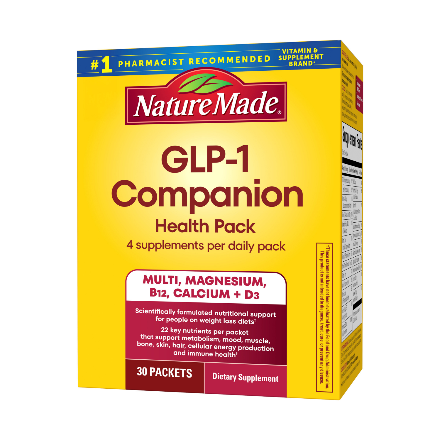 slide 7 of 8, Nature Made GLP-1 Companion Health Pack, Nutritional Support, 30 Count, 30 ct
