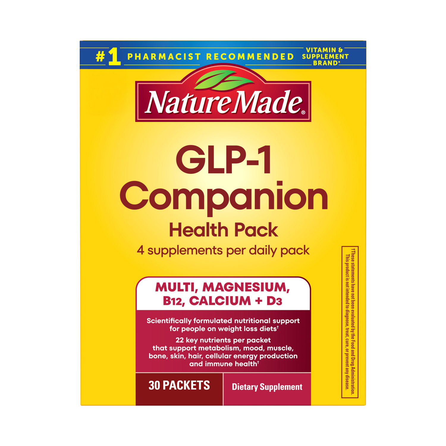 slide 8 of 8, Nature Made GLP-1 Companion Health Pack, Nutritional Support, 30 Count, 30 ct