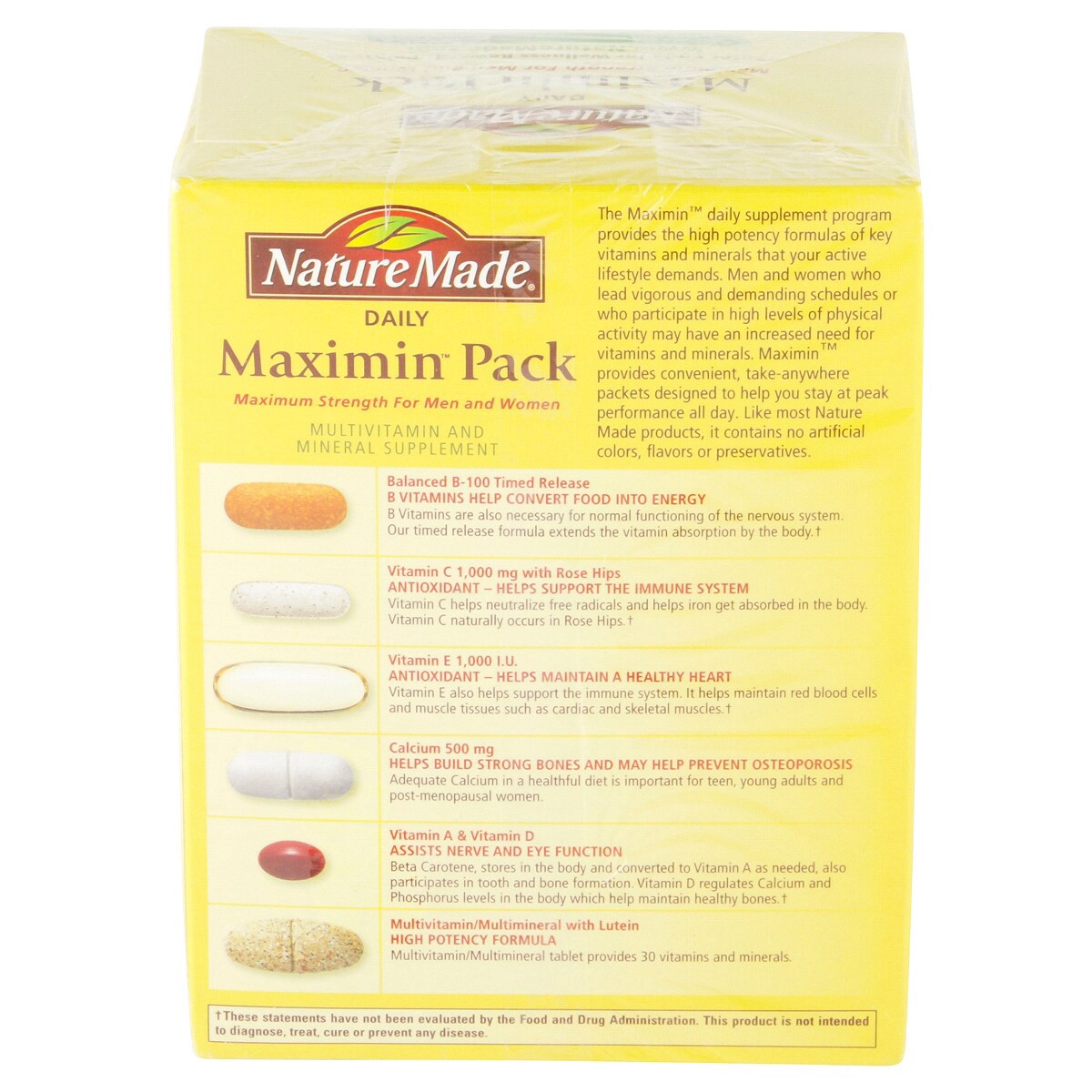 slide 4 of 6, Nature Made Daily Maximin Vitamin Pack, Dietary Supplement for Nutritional Support, 30 Packets, 30 Day Supply, 30 ct