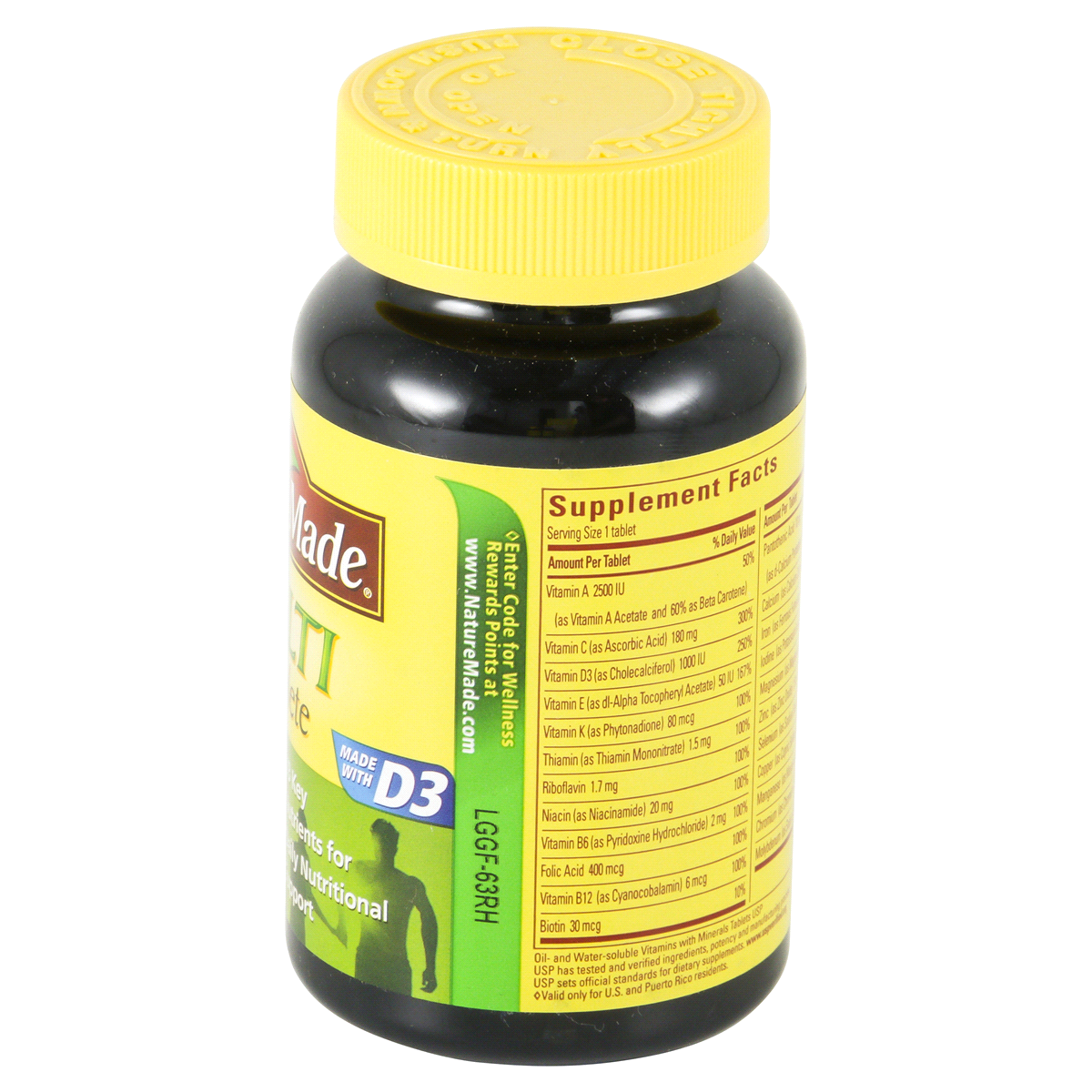 Nature Made Multivitamin Tablets with Iron, 130 Count for Daily