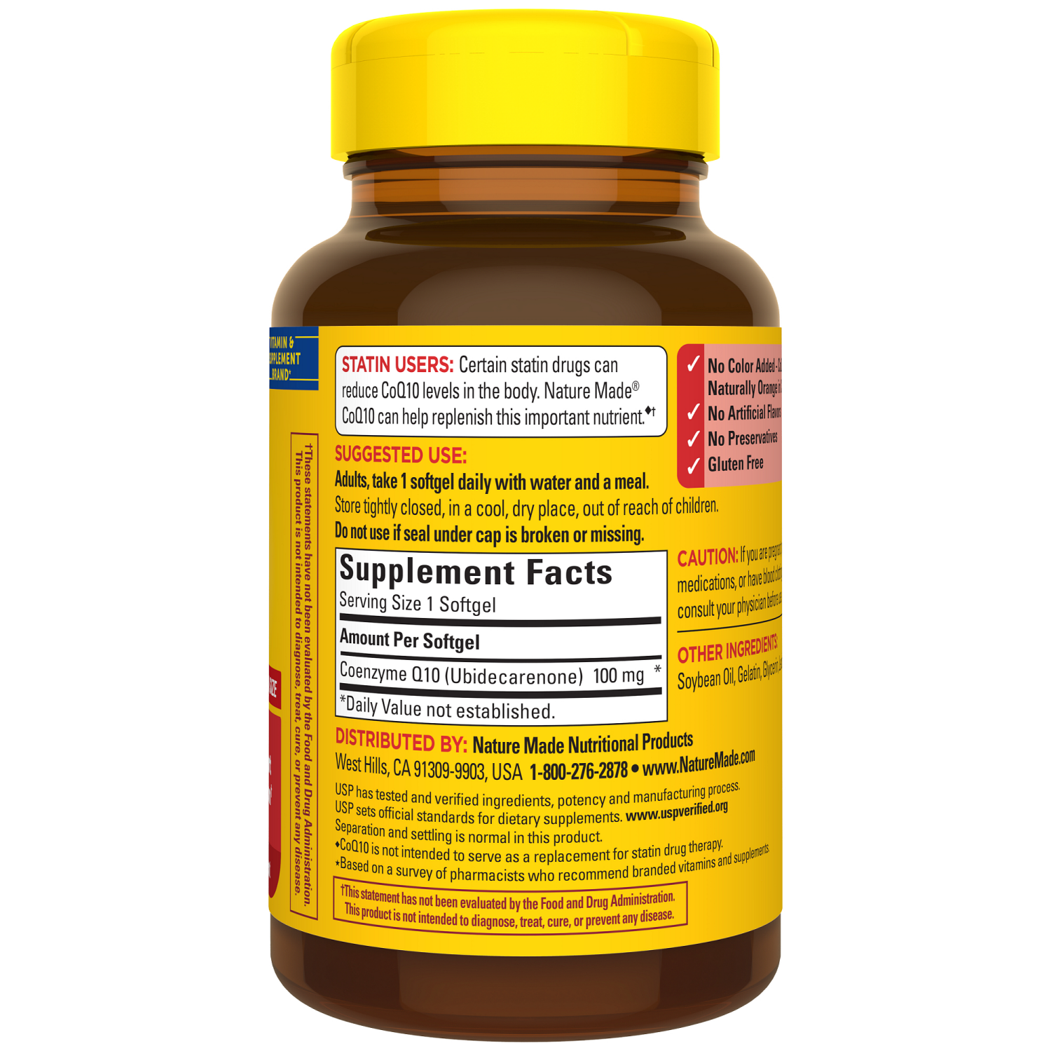 slide 2 of 5, Nature Made Mega Size Softgels 100 mg CoQ10 120 ea, 120 ct
