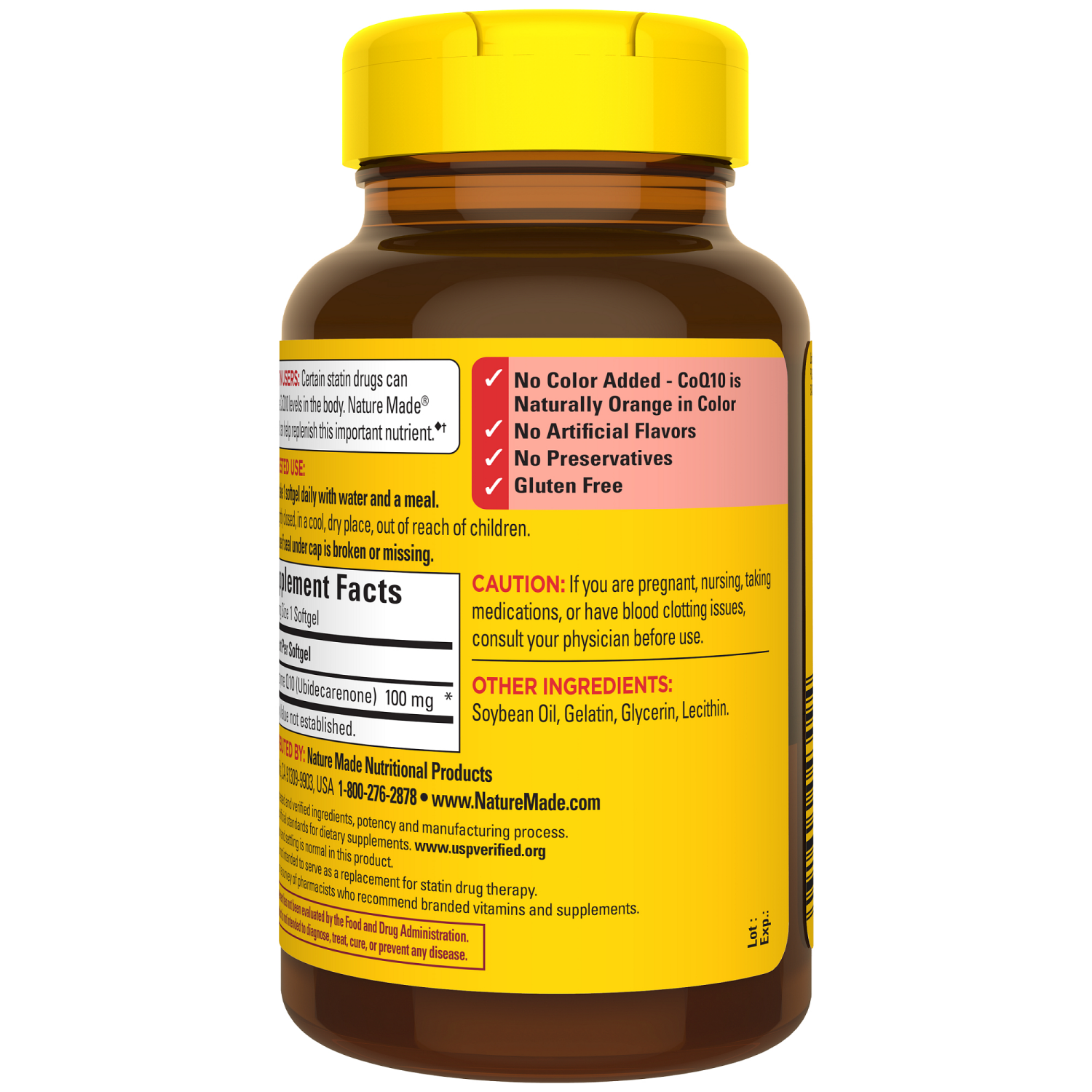 slide 3 of 5, Nature Made Mega Size Softgels 100 mg CoQ10 120 ea, 120 ct