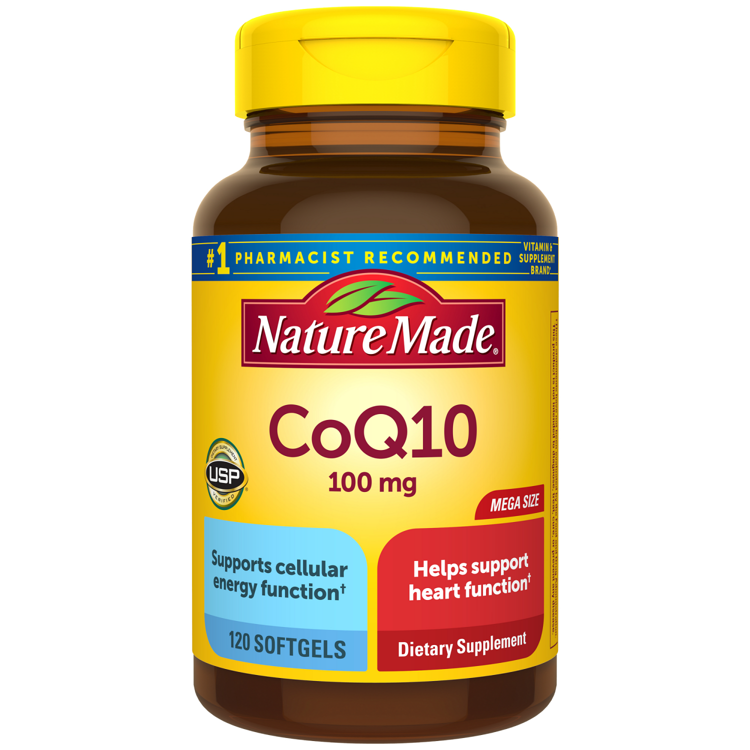 slide 5 of 5, Nature Made Mega Size Softgels 100 mg CoQ10 120 ea, 120 ct