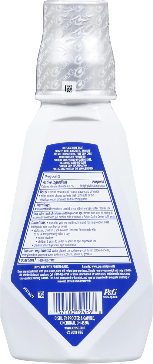 slide 9 of 12, Crest Gum Care Mouthwash, Cool Wintergreen, 16.9 oz