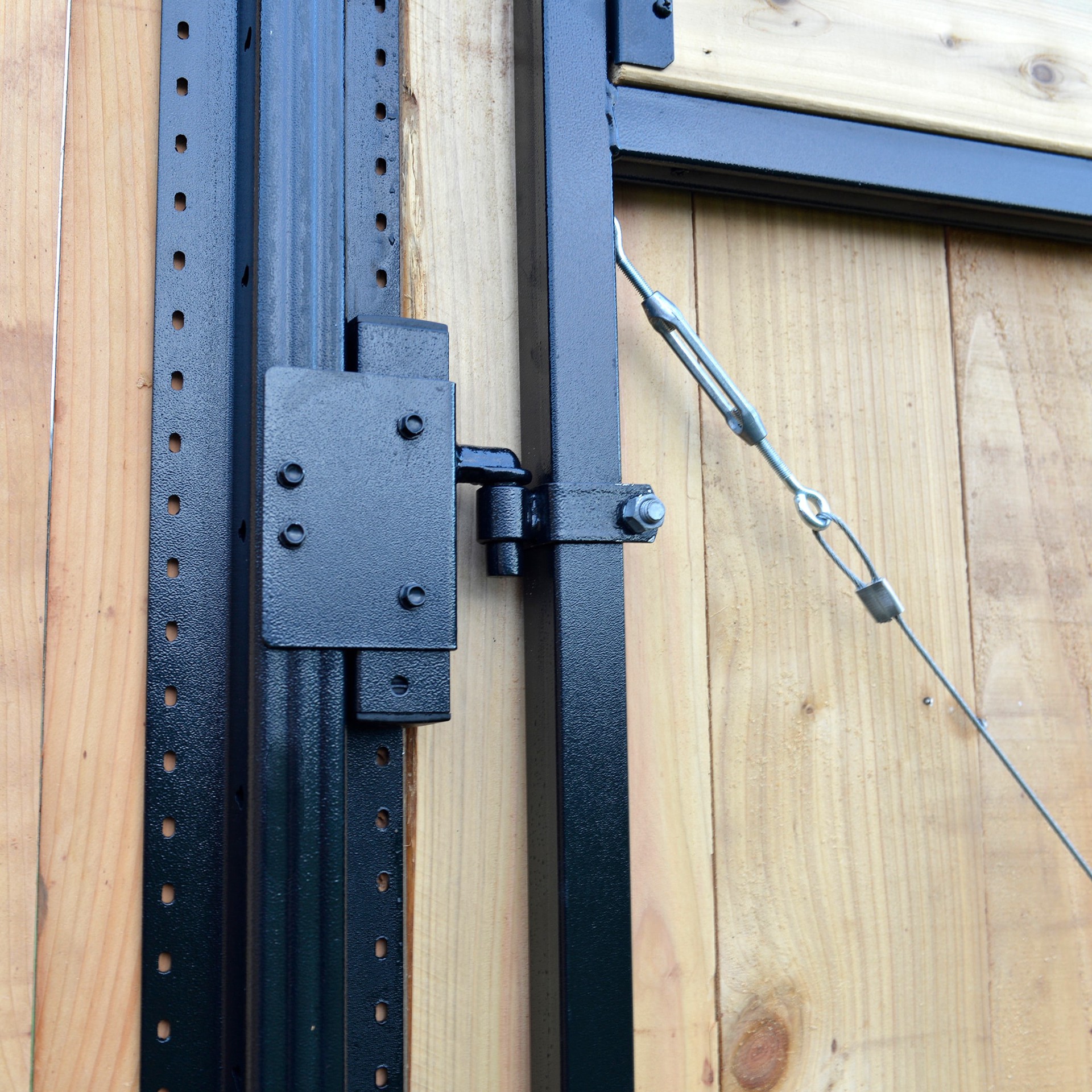 slide 5 of 6, Adjust-A-Gate 3 Rail 60"H/36"-60" W Kit-Contractor Series 1-1/4-in Black Gate kit, 1 ct