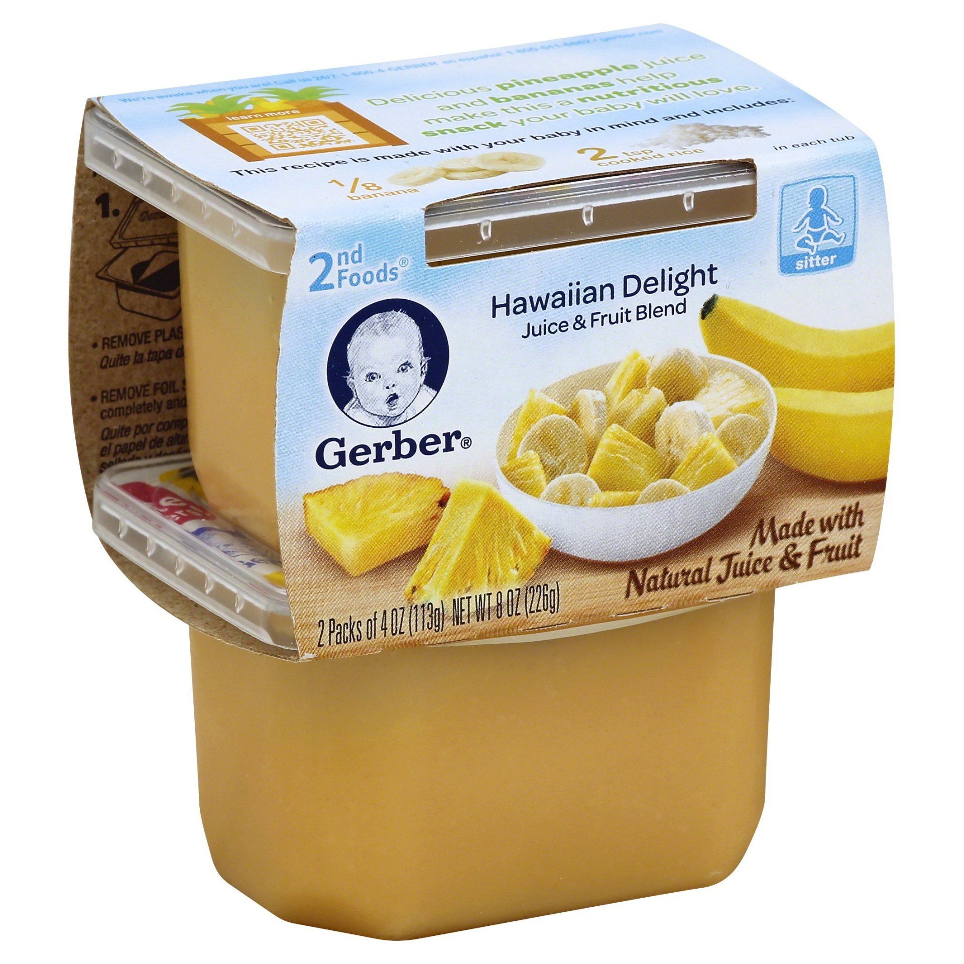 Gerber 2nd Foods Hawaiian Delight Baby Food 4 Oz Tubs 2 Count 2 Ct 4