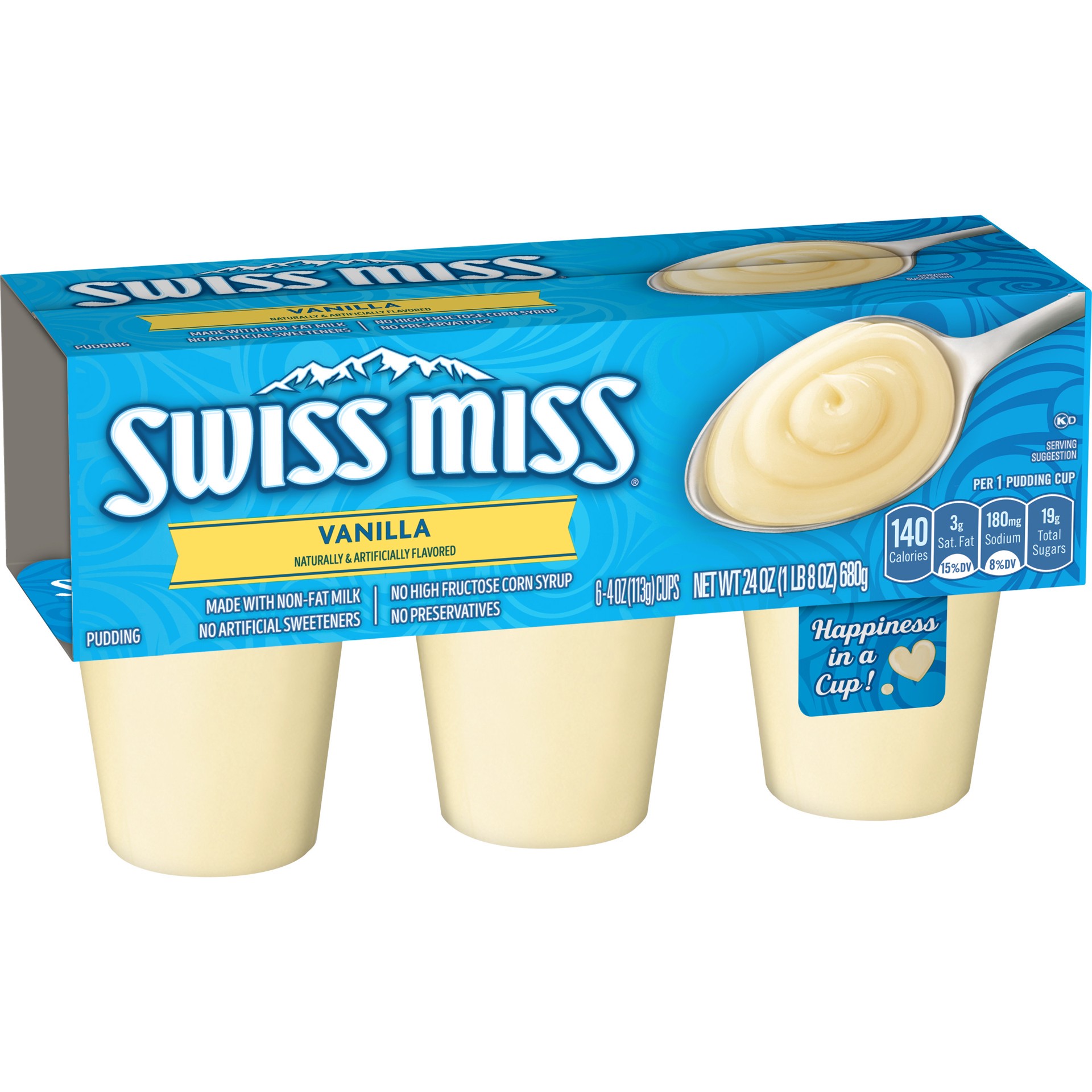 slide 3 of 5, Swiss Miss Vanilla Pudding 6 - 4 oz Cups, 6 ct