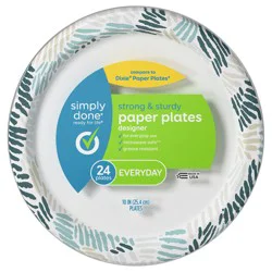 Simply Done Paper Plates, Designer, 10-1/16 Inch